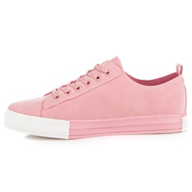 Baskets en daim sur la plate-forme rose 4