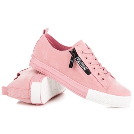 Baskets en daim sur la plate-forme rose 5