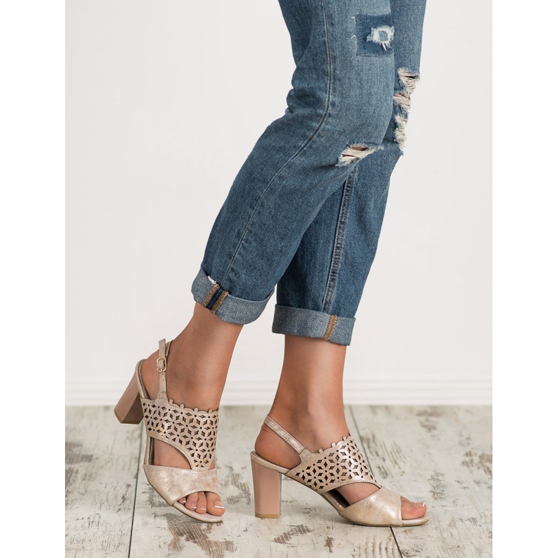 Goodin Sandales ajourées rose 2