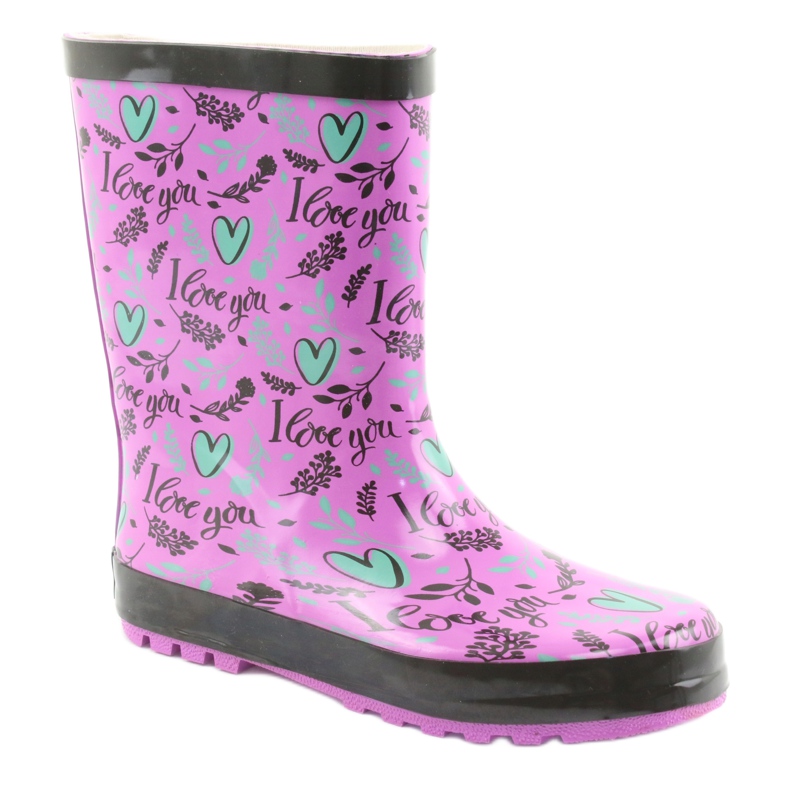 American Club bottes coeur américaines noir violet vert 1