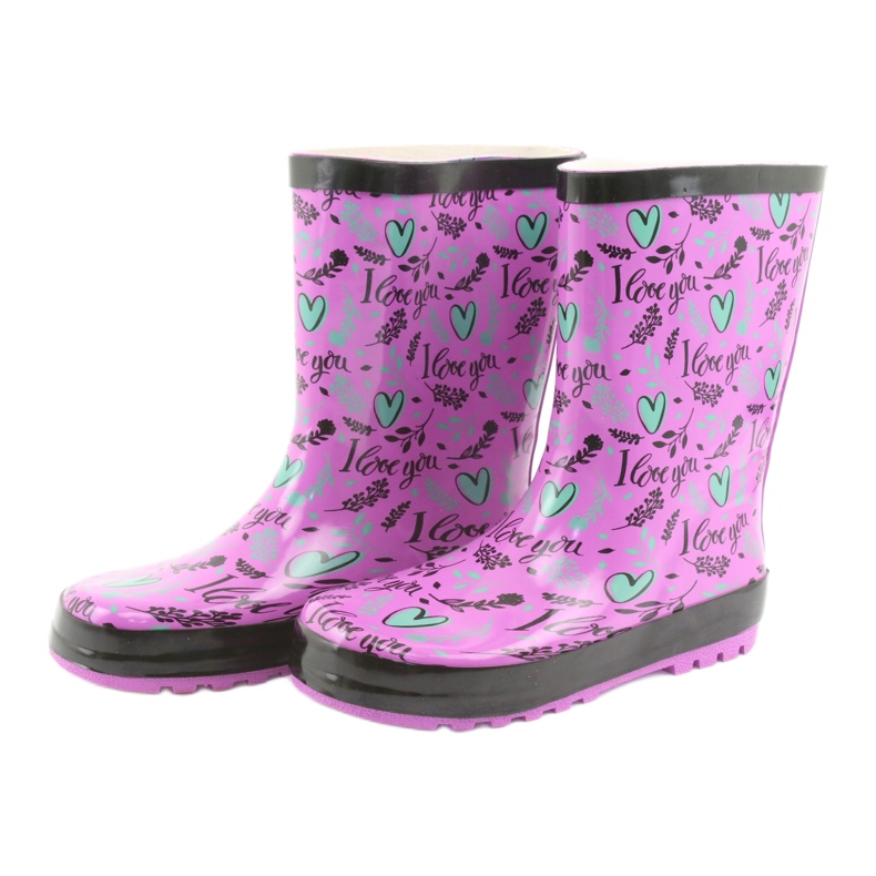 American Club bottes coeur américaines noir violet vert 3