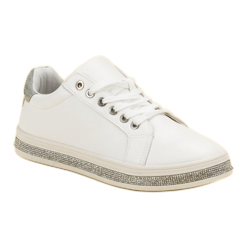SDS Chaussures de sport avec zircone cubique blanc 1
