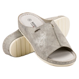 Goodin Pantoufles d'argent gris 2 Goodin Pantoufles d'argent gris 2