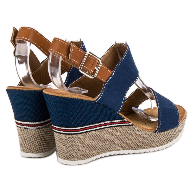 Goodin Sandales en jean brun bleu 1