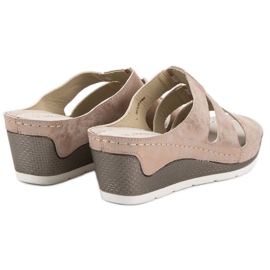 Goodin Sandales compensées rose 1