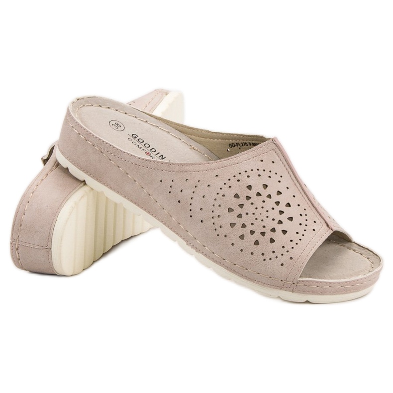 Goodin Chaussons Ajourés brun 1 Goodin Chaussons Ajourés brun 1