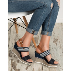 Goodin Sandales de marin sur un coin blanc brun bleu multicolore 1