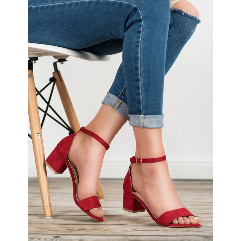 SHELOVET Sandales rouges classiques 1