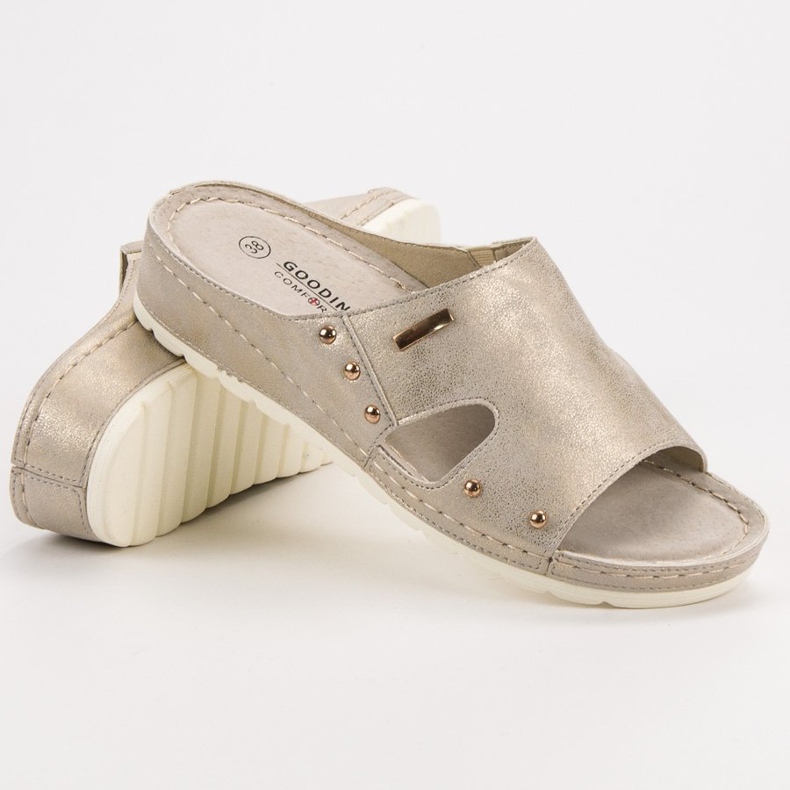 Goodin Des tongs confortables jaune 1