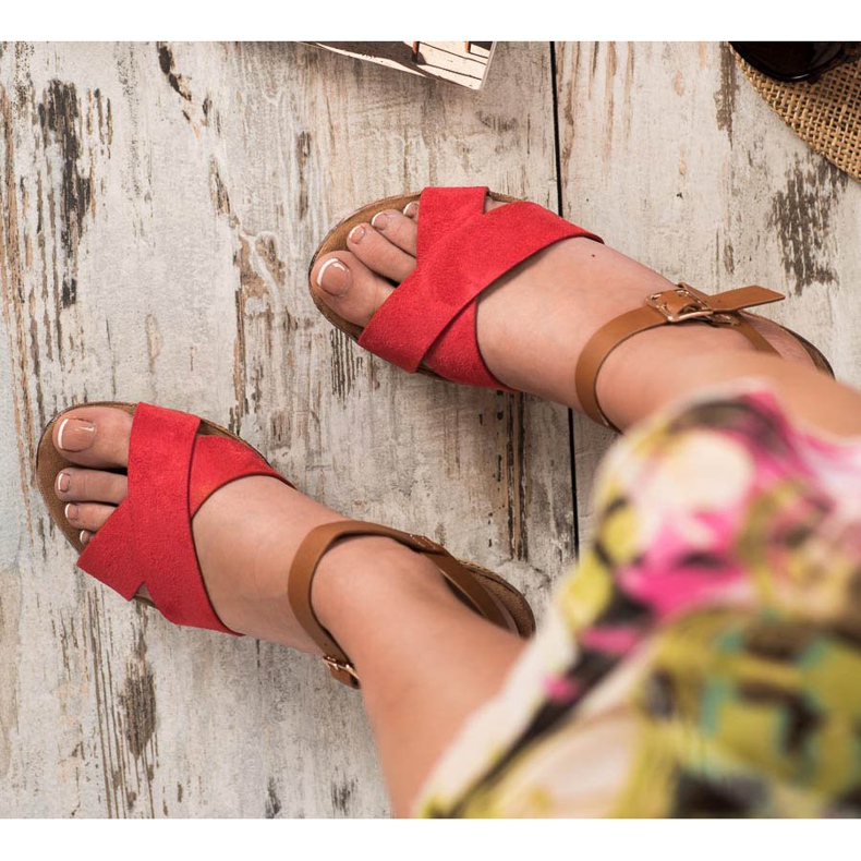 Primavera Sandales compensées brun rouge 1