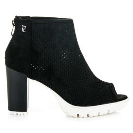 Vices Bottes à bout ouvert ajouré le noir 2