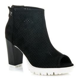 Vices Bottes à bout ouvert ajouré le noir 3