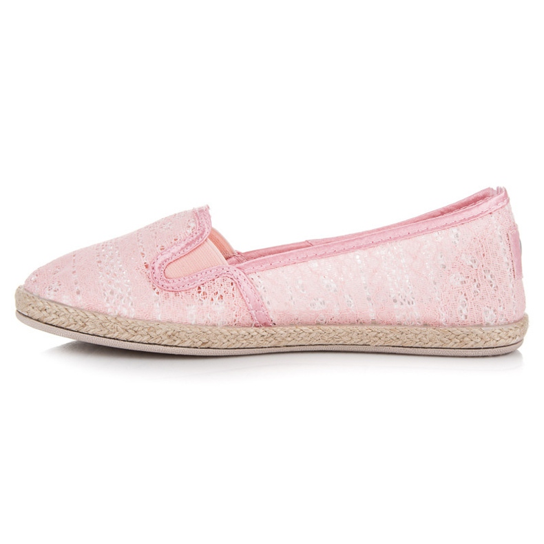 Balada Espadrilles en dentelle à enfiler rose 1