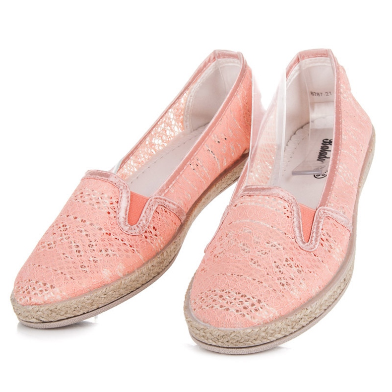 Balada Espadrilles en dentelle à enfiler orange 1