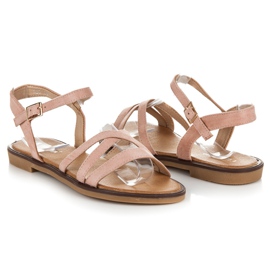 Ch. Creation Sandales en daim rose 1
