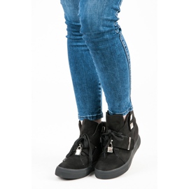 Seastar Baskets compensées en daim noir 1