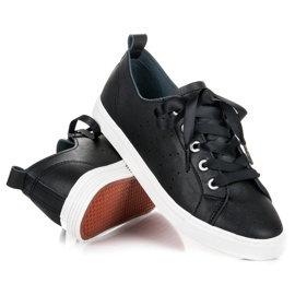 Kylie Baskets noires nouées avec un ruban 2