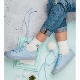 Kylie Baskets Ajourées Sur La Reliure bleu 7