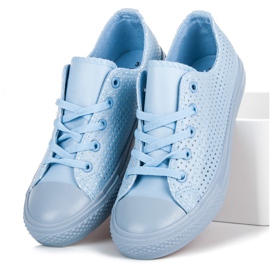 Kylie Baskets Ajourées Sur La Reliure bleu 3