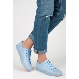 Kylie Baskets Ajourées Sur La Reliure bleu 4