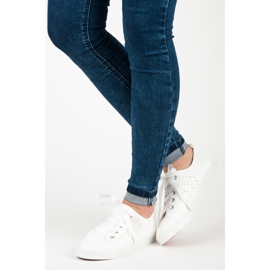 Kylie Baskets blanches nouées avec un ruban 2