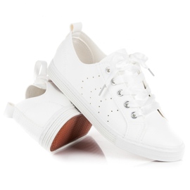 Kylie Baskets blanches nouées avec un ruban 5