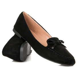 Small Swan Mocassins En Daim Avec Nœud le noir 2