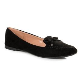 Small Swan Mocassins En Daim Avec Nœud le noir 3