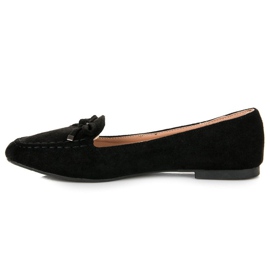 Small Swan Mocassins En Daim Avec Nœud le noir 4