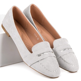 Small Swan Mocassins En Daim Avec Brocart gris 6