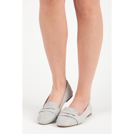 Small Swan Mocassins En Daim Avec Brocart gris 7