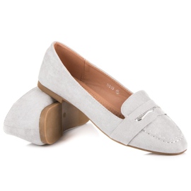 Small Swan Mocassins En Daim Avec Brocart gris 5