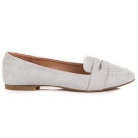 Small Swan Mocassins En Daim Avec Brocart gris 2