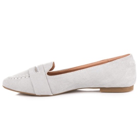 Small Swan Mocassins En Daim Avec Brocart gris 4