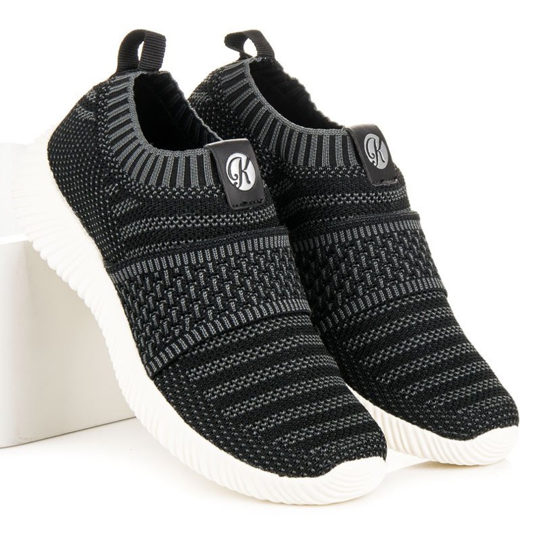 Kylie Espadrilles textiles à enfiler noir gris 2