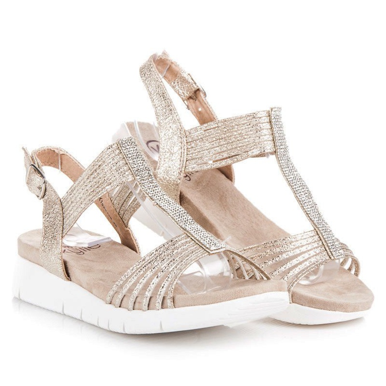 Kylie Sandales à cristaux jaune 1