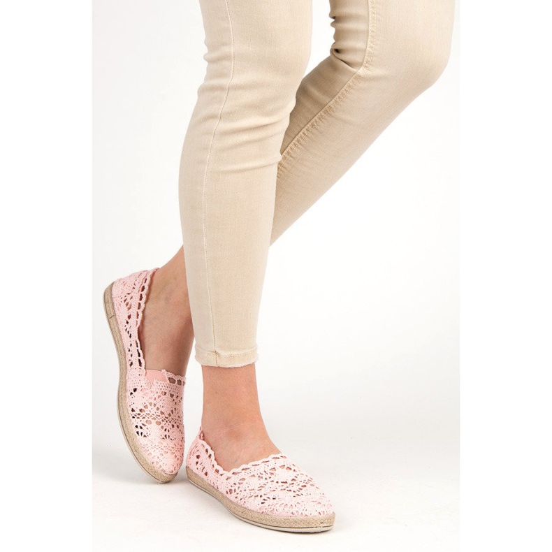 Seastar Espadrilles en dentelle rose 1 Seastar Espadrilles en dentelle rose 1
