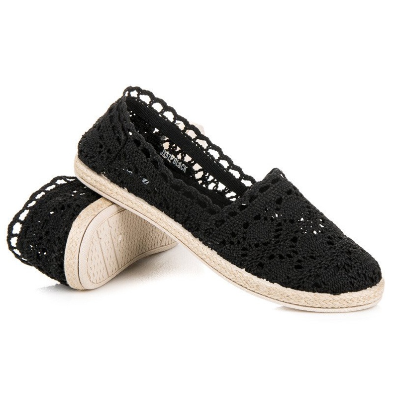 Seastar Espadrilles en dentelle noire 1
