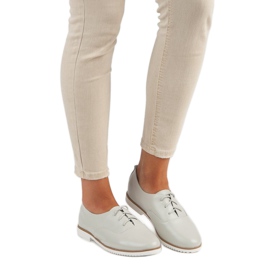 Chaussures en cuir gris MAZARO 1