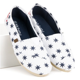 McKey Espadrilles à enfiler à la mode blanche bleu marin 1
