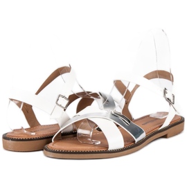 L. Lux. Shoes Sandales blanches élégantes gris 1