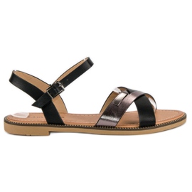 L. Lux. Shoes Sandales noires élégantes 1