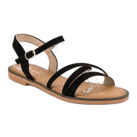 Ch. Creation Sandales en daim femme le noir 2
