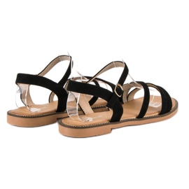 Ch. Creation Sandales en daim femme le noir 4