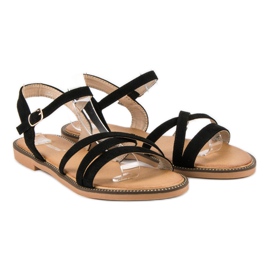 Ch. Creation Sandales en daim femme le noir 5