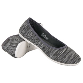 Ballerine côtelée textile gris 4