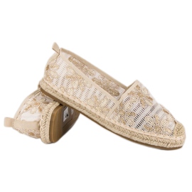 Seastar Espadrilles en dentelle brun jaune 5