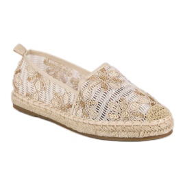Seastar Espadrilles en dentelle brun jaune 3