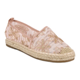 Seastar Espadrilles en dentelle jaune rose 1