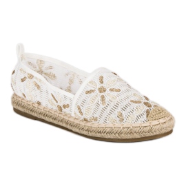 Seastar Espadrilles en dentelle blanche jaune 4